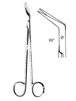 Product Spectrum Debakey Scissor, 11" (28cm), 60 Degree Angled, Blunt Tips | SAH.50-2412 Image