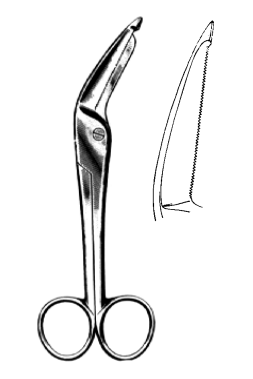 Product Spectrum Excentric Bandage Scissor, 7.5" (19cm), Angled, Toothed Blade | SAH.50-2425 Image