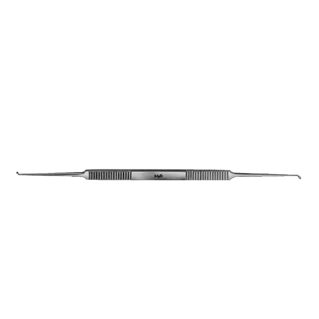 Product Aesculap HOUSE Bone Curette, Strongly Angled, 150mm (6IN), DE, Oval Cups, 1.0 + 1.2mm | OG184R Image
