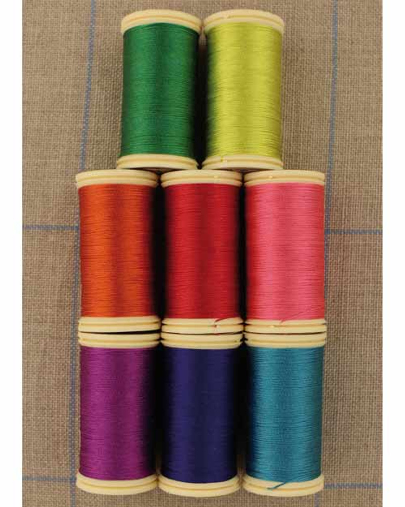 A Sajou Gift Box of eight beautiful bright silk threads in 20 meter spools, 