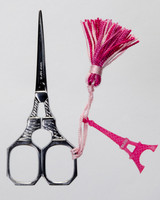 Eiffel Tower Scissors with Pink Tassel