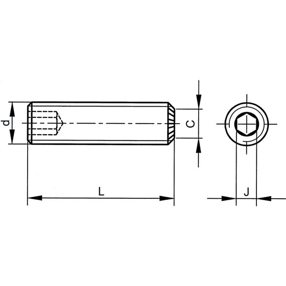 M8X8 Skt Set Screw - Knurled Cup Point (Gr-45H) (14.9)