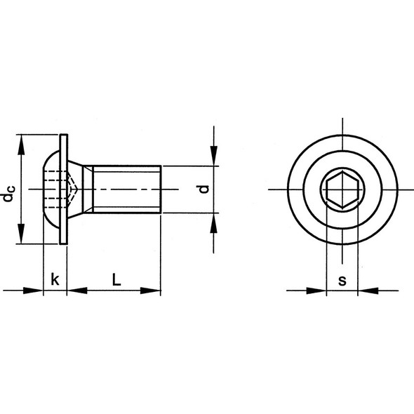 M6X12 Skt Button Head Screw Flanged (10.9)