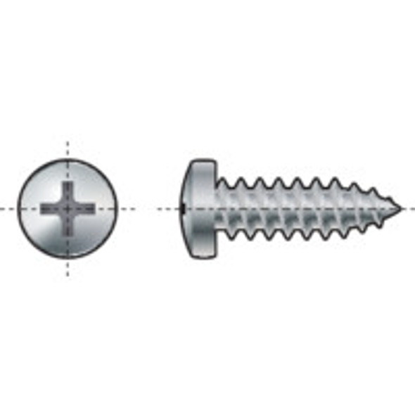 ST2.9x6.5mm POZI PAN HEAD TAPSCREW BZP 0.06