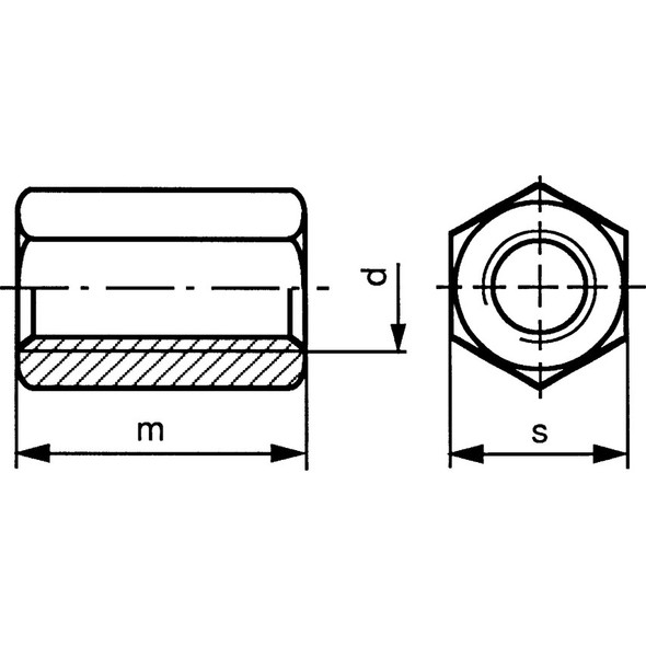 M12x36mm STUDDING CONNECTOR BZP 6.57