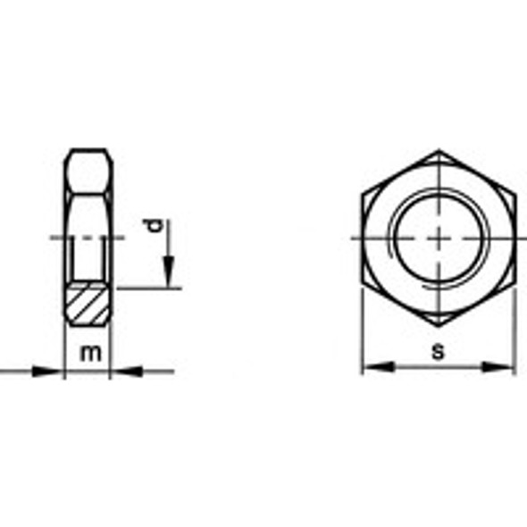 M4 HEX THIN NUT (4) 0.16