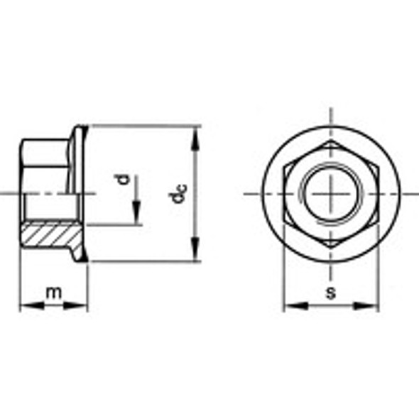 M8 TOOTH FLANGE HEX NUT BZP (8) 0.46