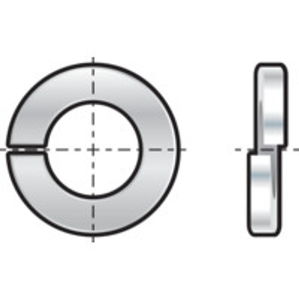 M2.5 RECT' SINGLE COIL SPRING WASHER - A2 ST/STEEL DIN 127B 0.13