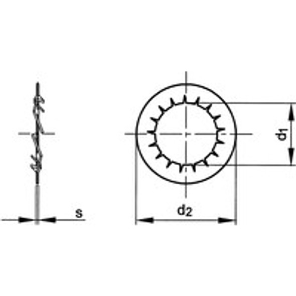 M5 (5.1mm I.D) INTERNAL SERRATEDLOCK WASHER - BZP / 6798A 0.21