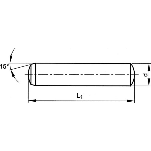 2x8mm METRIC PLAIN DOWEL PIN M6-TOL 1.03