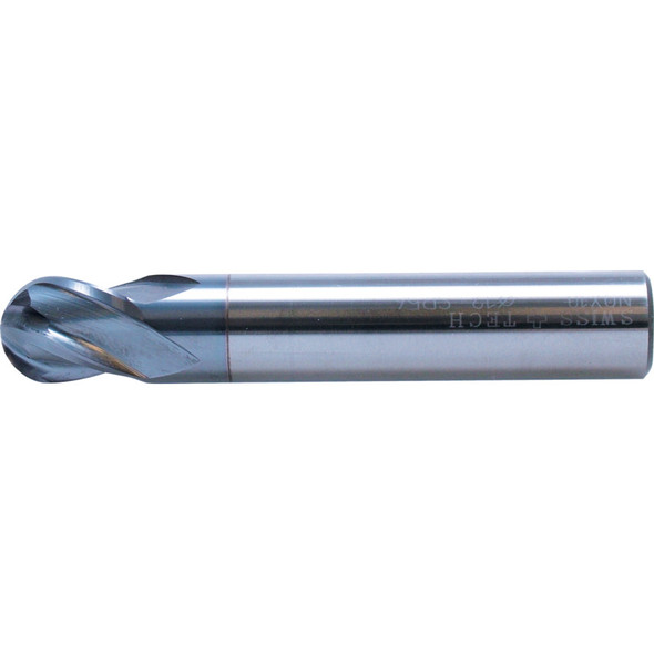 Swisstech 12.0mm St/Sh Short B/N Carbide End Mill - Ticn