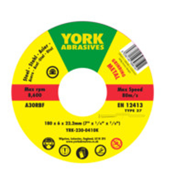 York 180X6X22.23  A30Rbf Dpc Grinding Disc, T27