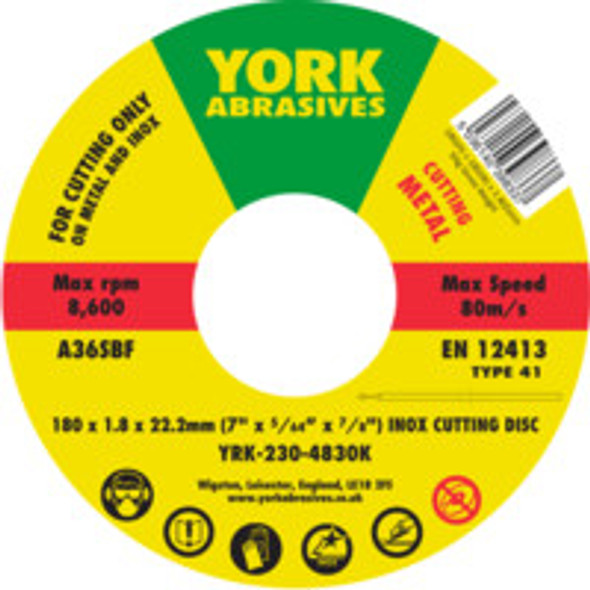York 180X1.8X22.23mm A36Sbf Inox Cutting Disc,T41