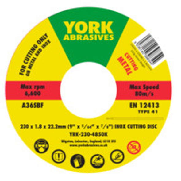 230x1.8x22.23mm A36SBF INOX CUTTING DISC,T41