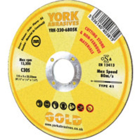 York 115X3X22.23mm C30S Flatstonecutting Disc York 115X3X22.23mm C30S Flatstonecutting Disc