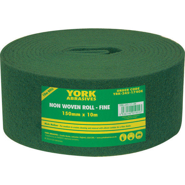York 150mmx10M Non-Woven Roll Fine G/Purpose Green
