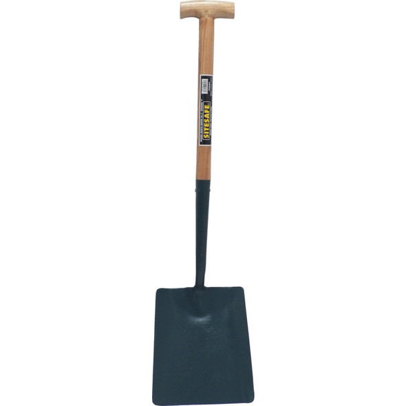 Sitesafe Solid Socket Wooden T Square Mouth Shovel No.2