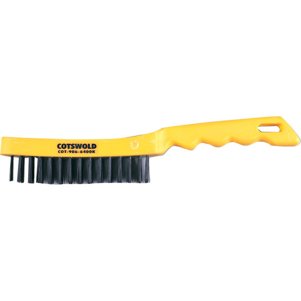 3-ROW PLASTIC HANDLE WIRESCRATCH BRUSH 21.62