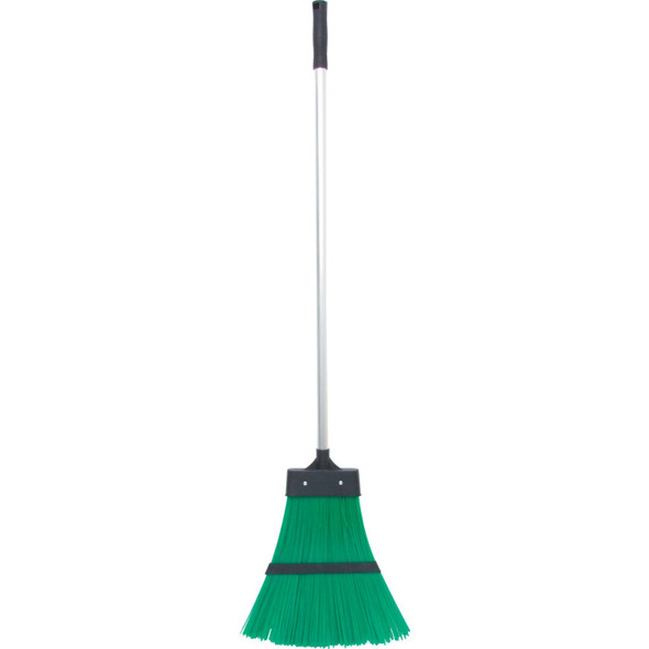 GREEN POLY YARD BROOM C/W ALU. HANDLE 211.02