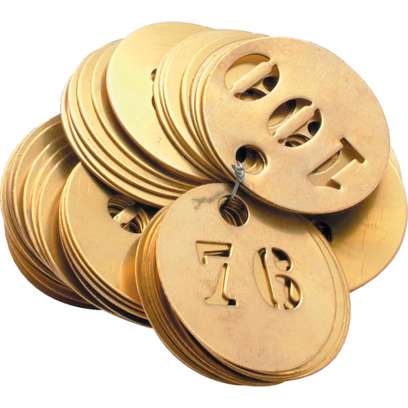 Kennedy 30mm Brass Identity Discs 1-100 (Box-100)