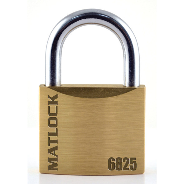 Matlock 25mm Brass Slimline Padlock Steel Shackle (Pk-4)