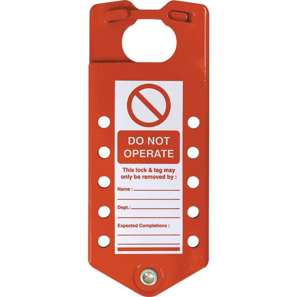 ALUMINIUM SAFETY LOCK OUT HASP &LABEL 380.71