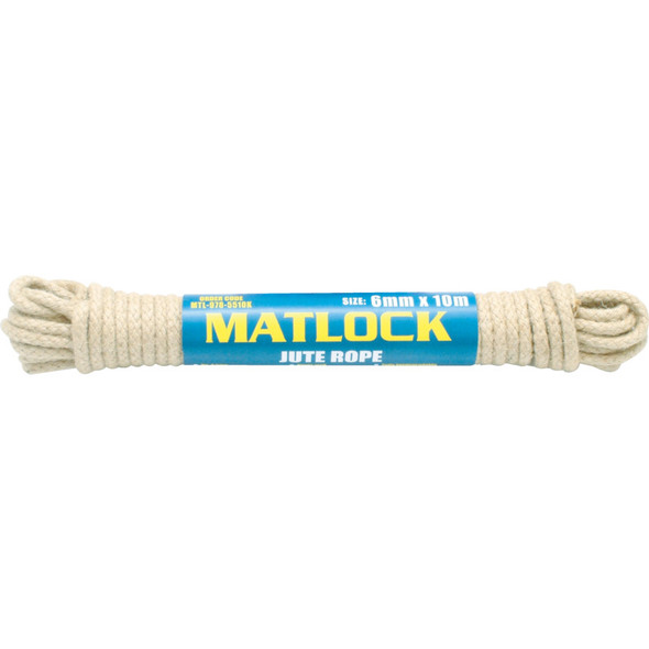Matlock No.4 6mm 8Plt Natural Jute Sashcord 10M Hank