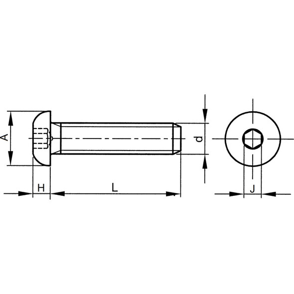 NO.6UNCx3/8 SKT BUTTON HEADSCREW A2 0.58