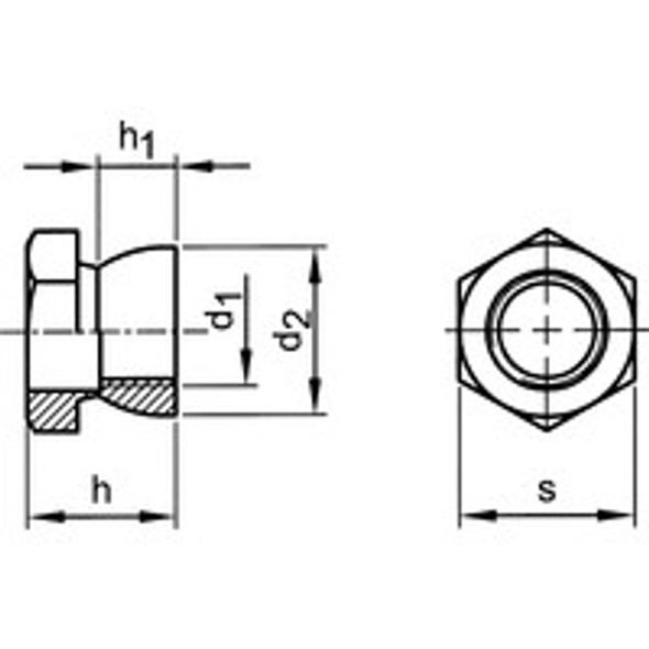 M10-SW17 SECURITY SHEAR NUT A2 22.63