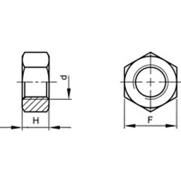 1/2UNF HEX NUT BZP (8) 0.88