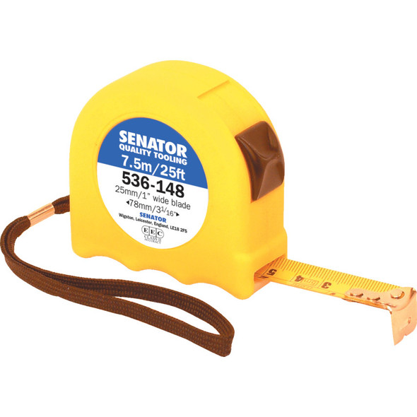 Senator 7.5M/25' Hi-Vis Locking Tape - Yellow Case