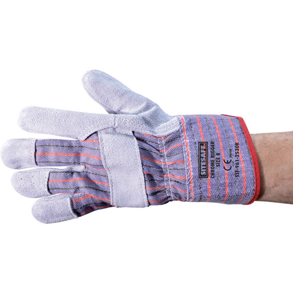 Sitesafe Contractors Standard Chrome Rigger Gloves Sz 8