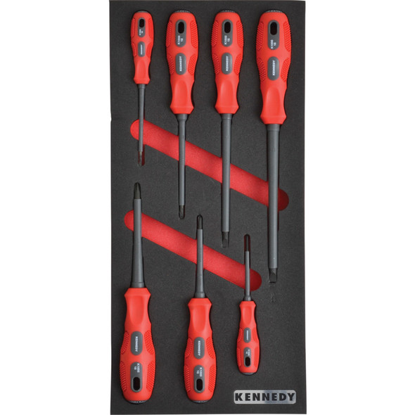 Kennedy 7pce Vde Dual Grip Screwdriver Set  With Foam M1832