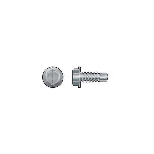 ST3.5x19MM SELF-DRILL HEX HEAD WASHER SCREW BZP 0.35