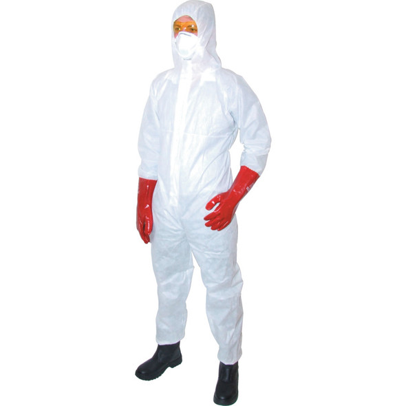 Tuffsafe Guard Master Disp' Hooded Coverall White (S)