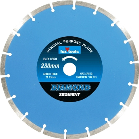 BLADE FOX DIAM SEG CONCRETE 230MM 152.38