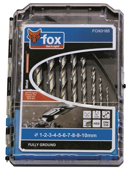 FOX 10PCS DRILLS METAL SET 1-10MM 108.79