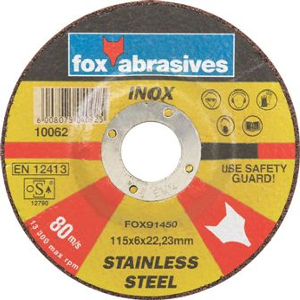 ABR FOX GRIND DISC S/STEEL 115X6MM 18.64