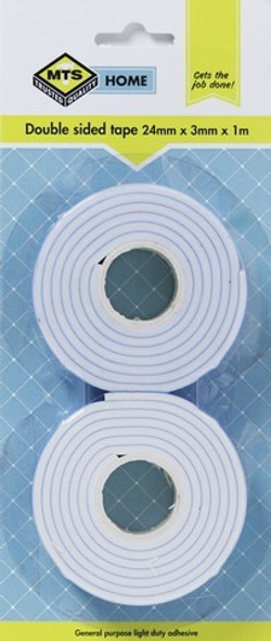 MTS HOME DBL SIDED TAPE 24MMX3MM 1M 2PC 34.03