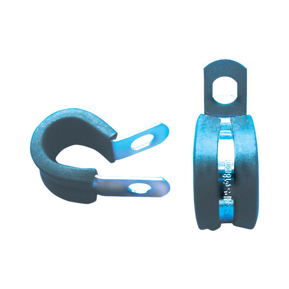 22mm A4-316 ST/STEEL P-CLIPS RUBBER LINED 13.33