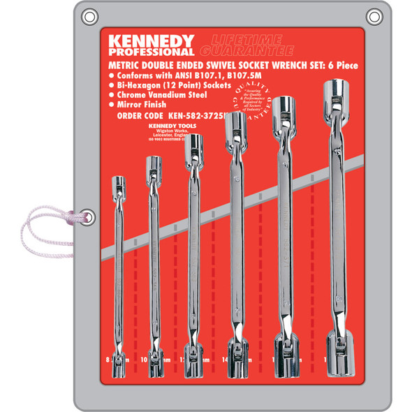Kennedy 8-19mm Double Ended Swivel Socket Set 6Pc