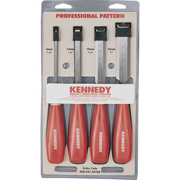 Kennedy Professional Bevel Edge Wood Chisels (Set-4)