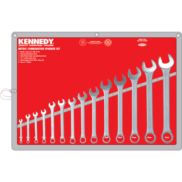 Kennedy 6-32mm Cv Combination Spanner Set 14Pc Kennedy 6-32mm Cv Combination Spanner Set 14Pc