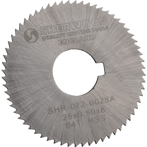 Sherwood 25X0.50X8mm HSS Slittingsaw 64T