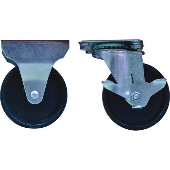 SPR 4  1-1/4 PP CASTORS, 2 FIX/2 SWIV WITH SIDE BRAKE