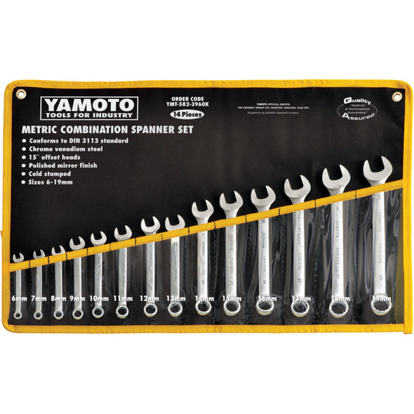 Yamoto 6-19mm Cv Combination Spannerset14Pc