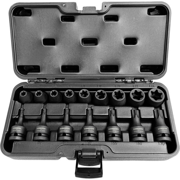 Kennedy  Ext/Int Torx Impact Socket Set 1/2" Square Drive 16Pc