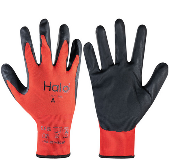 Halo Foam Nitrile Cut A Glove Red Size-9