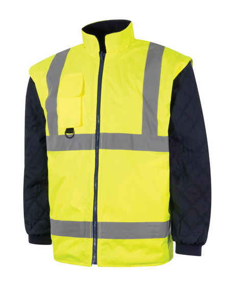 Halo Hi-Vis Yellow 5-In-1 Waterproof & Breathable Coat (En20471) (S)