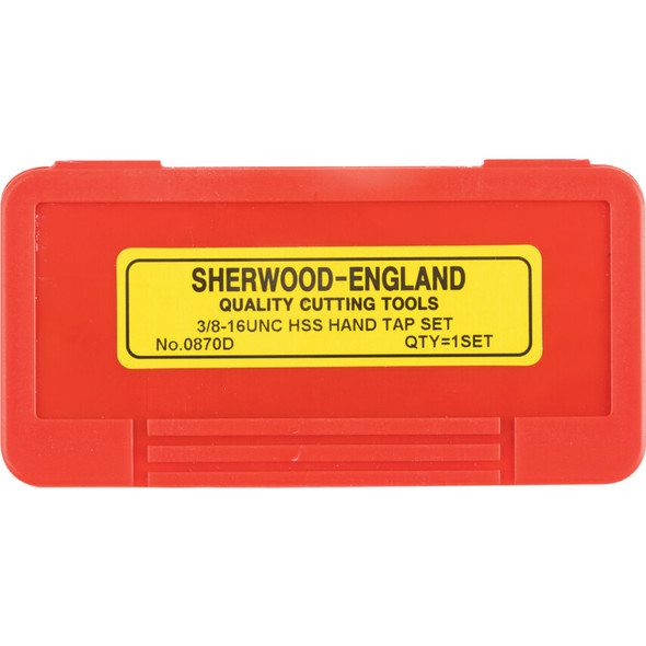 Sherwood 3/8"X16 UNC HSSgt Straight Flute Tap Set